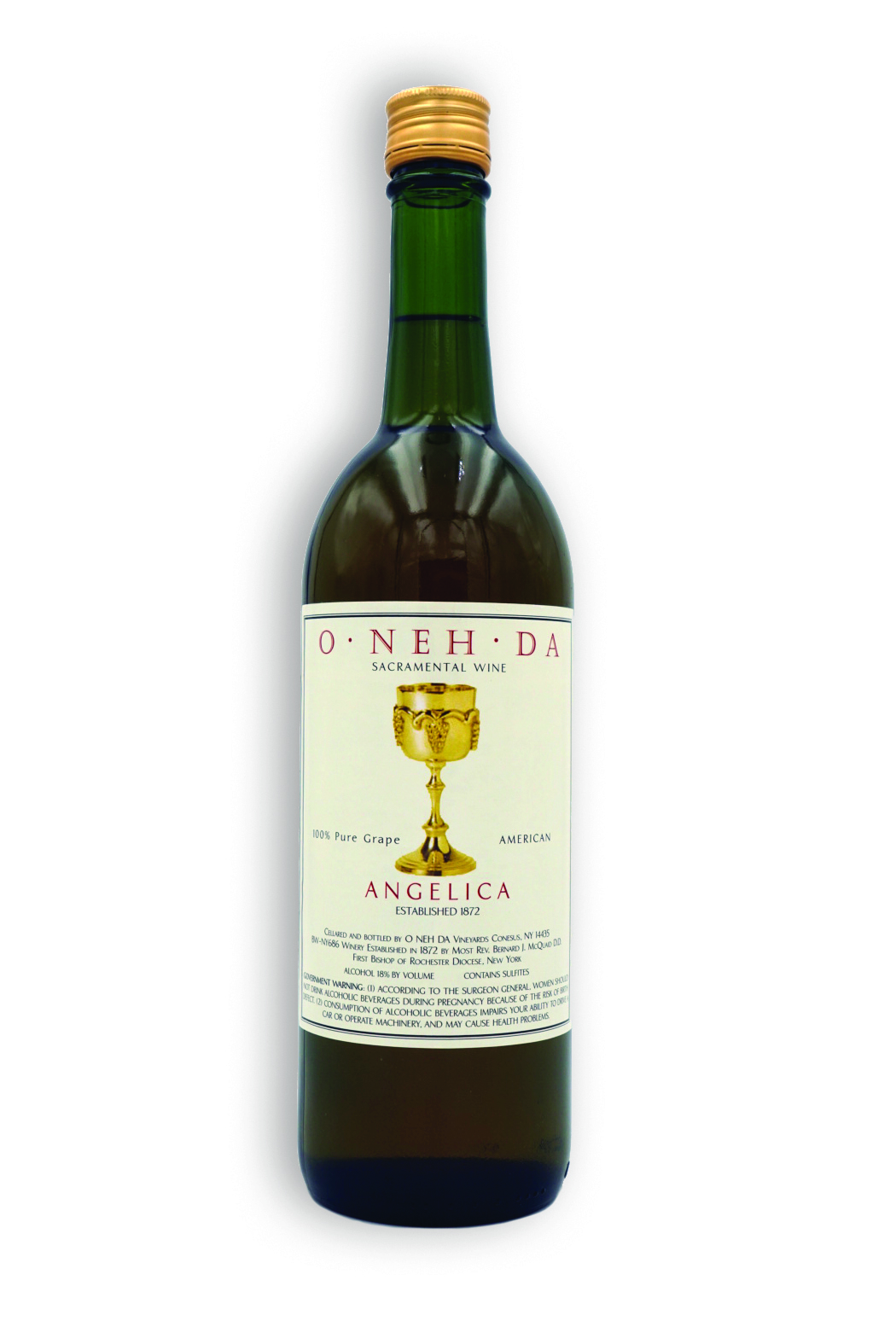 Bottle of Angelica fortified sacramental wine