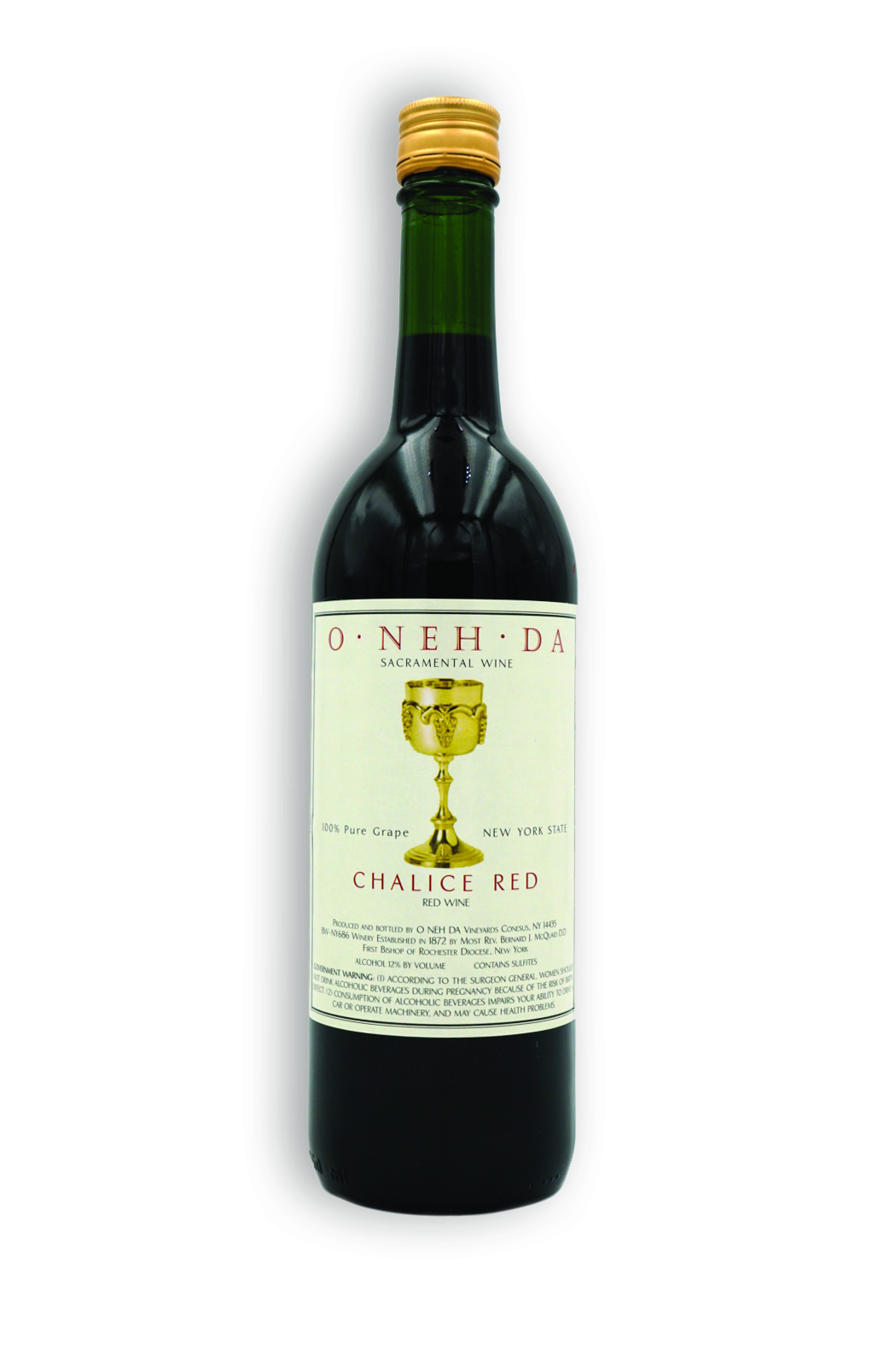Bottle of Chalice Red sacramental wine